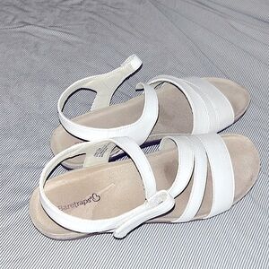 White strapped sandals
